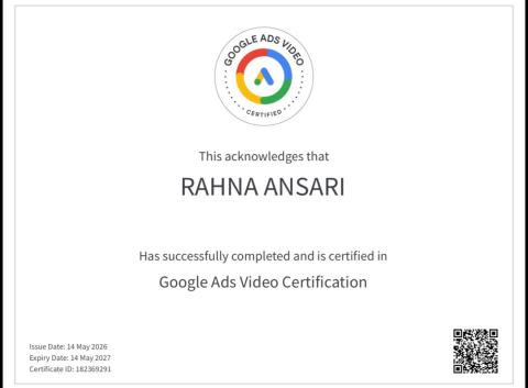 Google Ads Video Certification